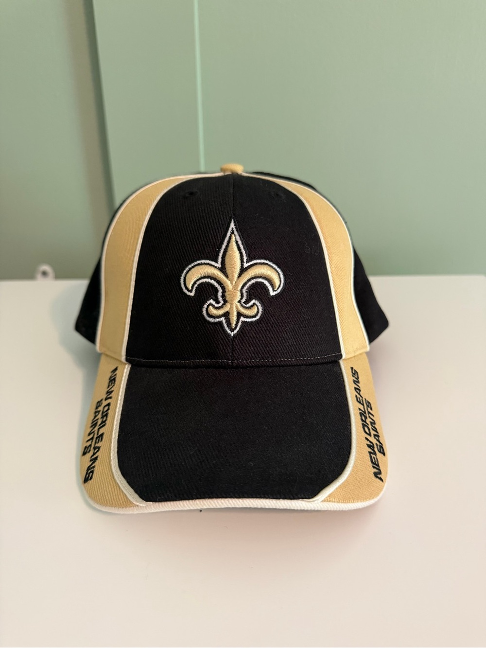 NFL Team Apparel NFL New Orleans Saints Black Gold White Cap Hat One Size